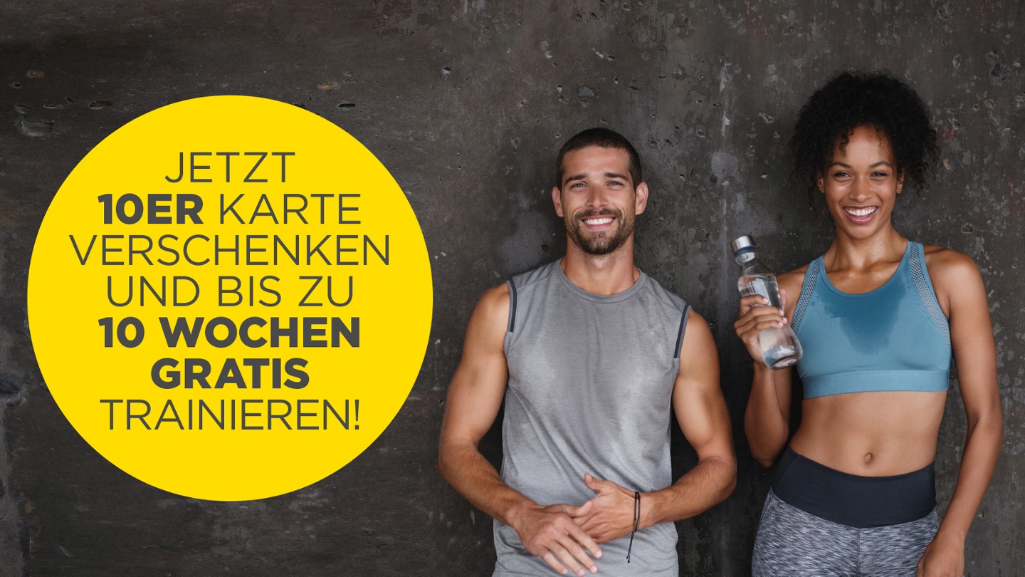 10ER KARTE VERSCHENKEN und bis zu 10 WOCHEN GRATIS TRAINIEREN.